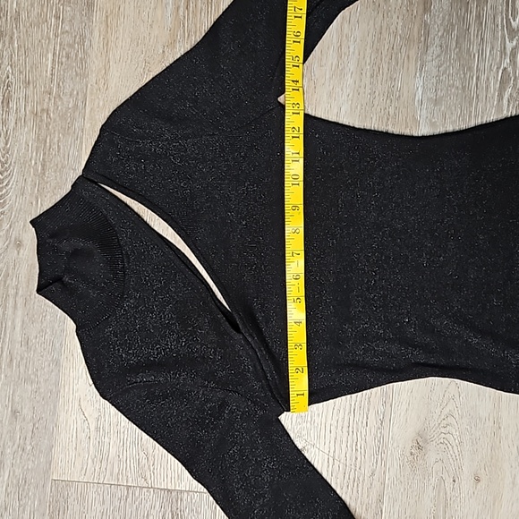 O.P.T bodycon black midi dress with sparkled thredding size xs - Picture 7 of 12